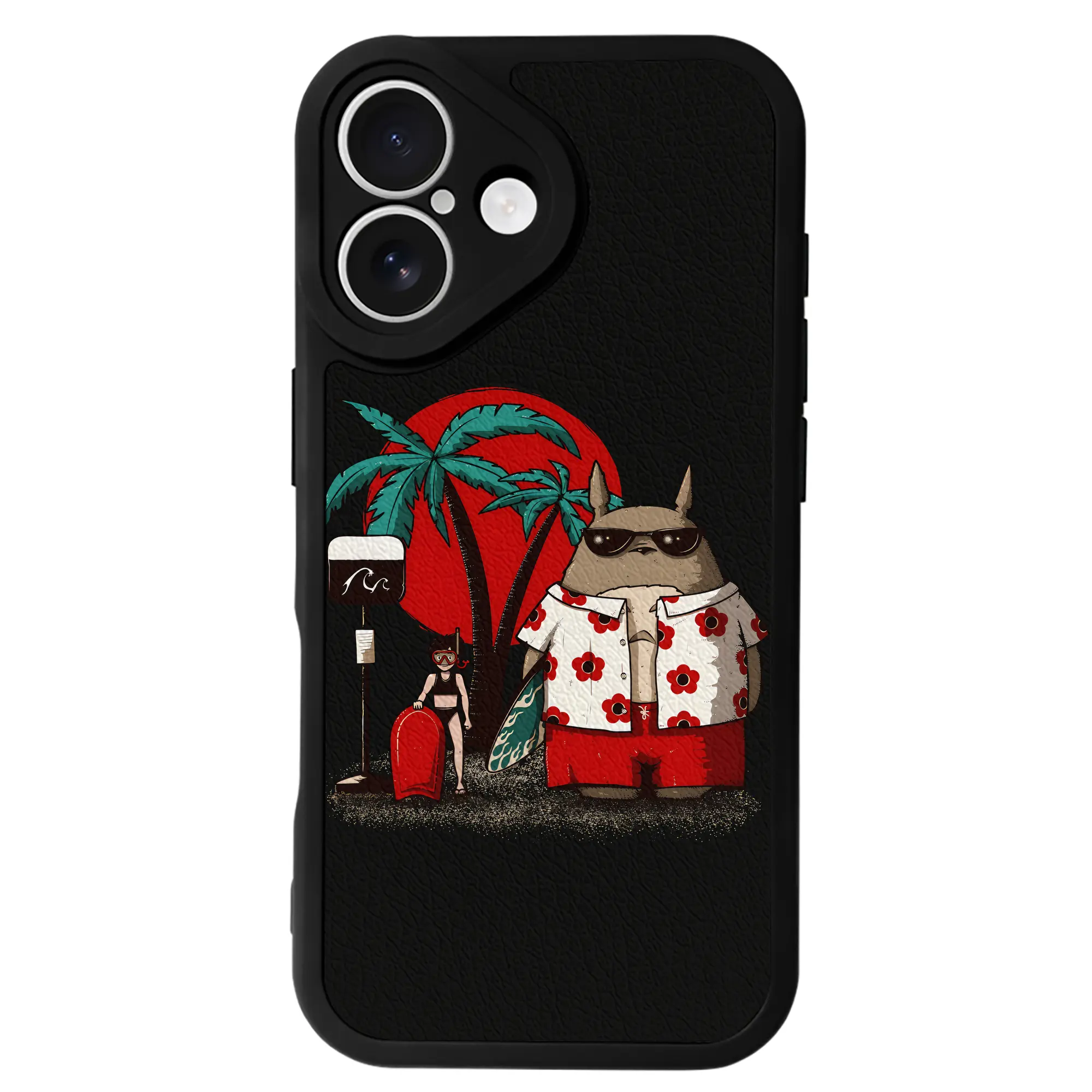 となりのトトロ グッズ トトロ - IPhone 16シリーズ対応 ・ シリコンスマホケース ・ レザー調 ・ 高精度フィット ・ 耐衝撃 ・ ワイヤレス充電対応 ・ 精密カット